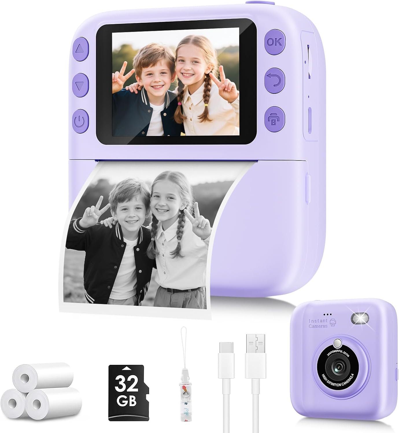 Instant Print Camera for Kids